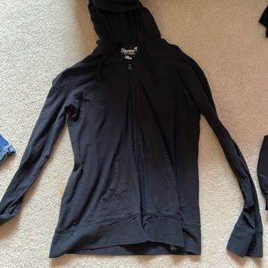 Hanes black zip up, size S.